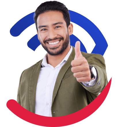 Man with thumb up